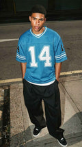 Detroit Retro Football Jersey – Split Mesh Vintage College Street Jersey
