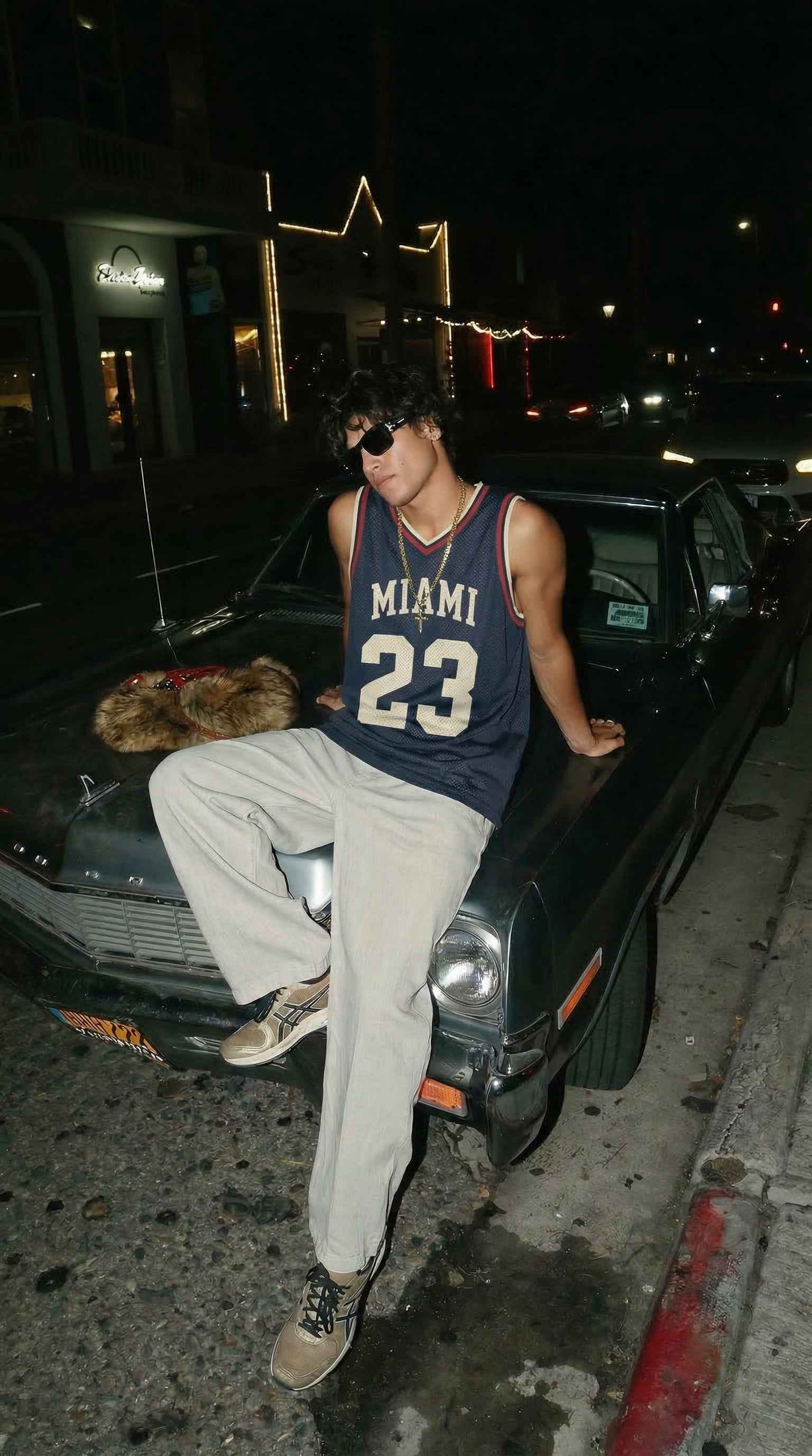 Miami Nights Retro Basketball Jersey – Vintage Mesh Streetwear Jersey