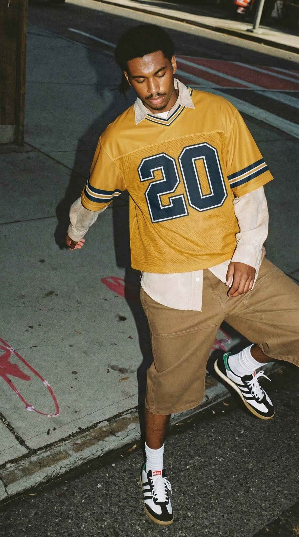 Pittsburgh Football Jersey — Gold & Navy Split Mesh Streetwear