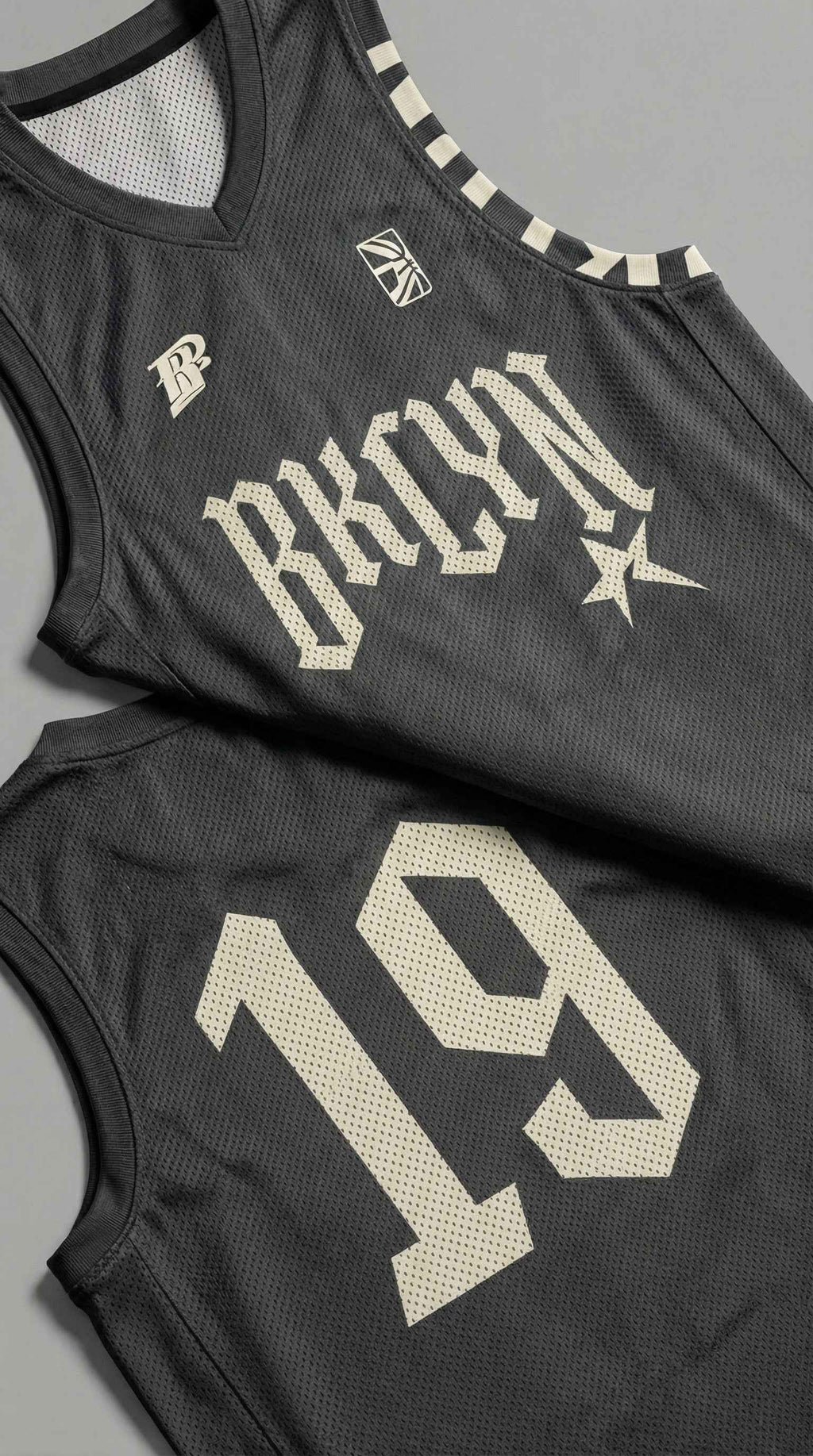 Brooklyn Basketball Jersey — Graphite Mesh Gothic Streetwear