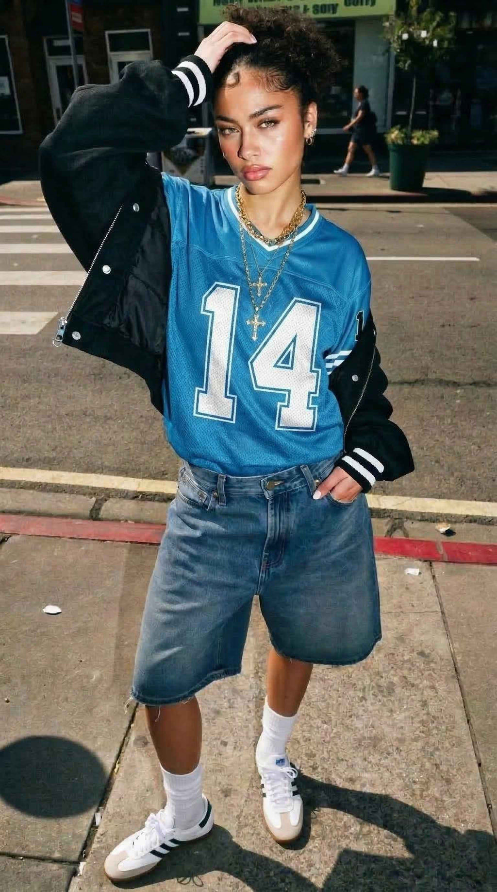 Detroit Retro Football Jersey – Split Mesh Vintage College Street Jersey