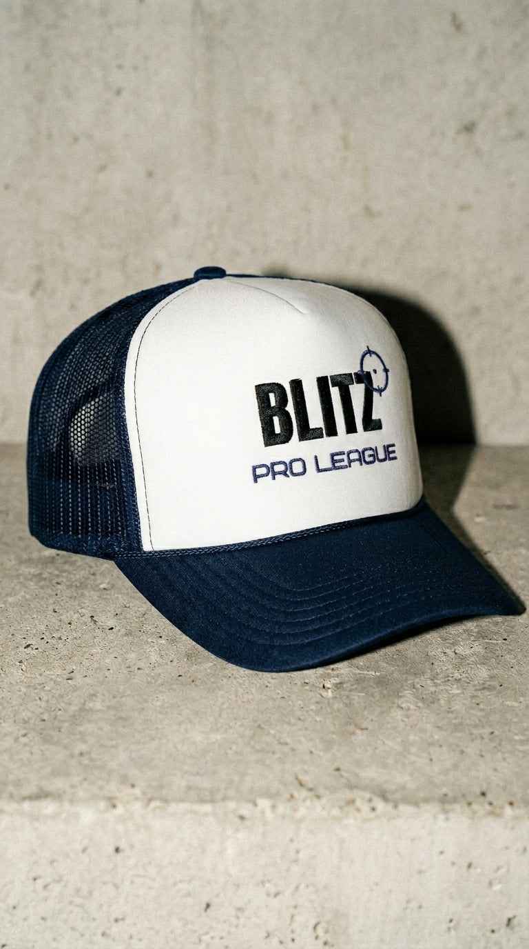 BLITZ Pro League Trucker Hat — Y2K Sport Streetwear Snapback
