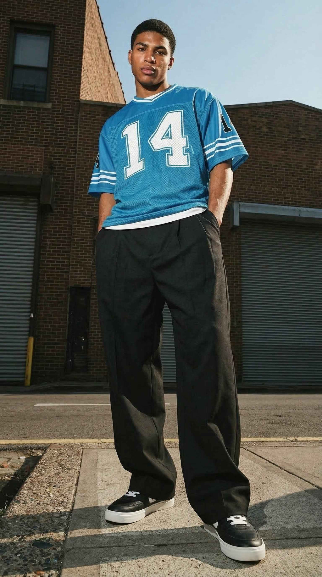 Detroit Retro Football Jersey – Split Mesh Vintage College Street Jersey