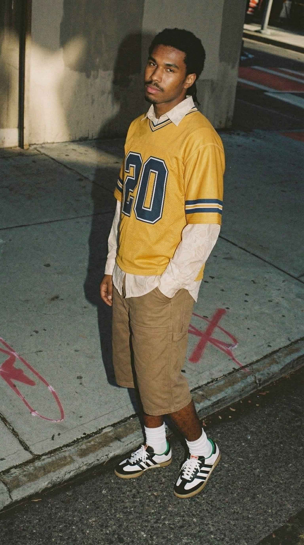 Pittsburgh Football Jersey — Gold & Navy Split Mesh Streetwear