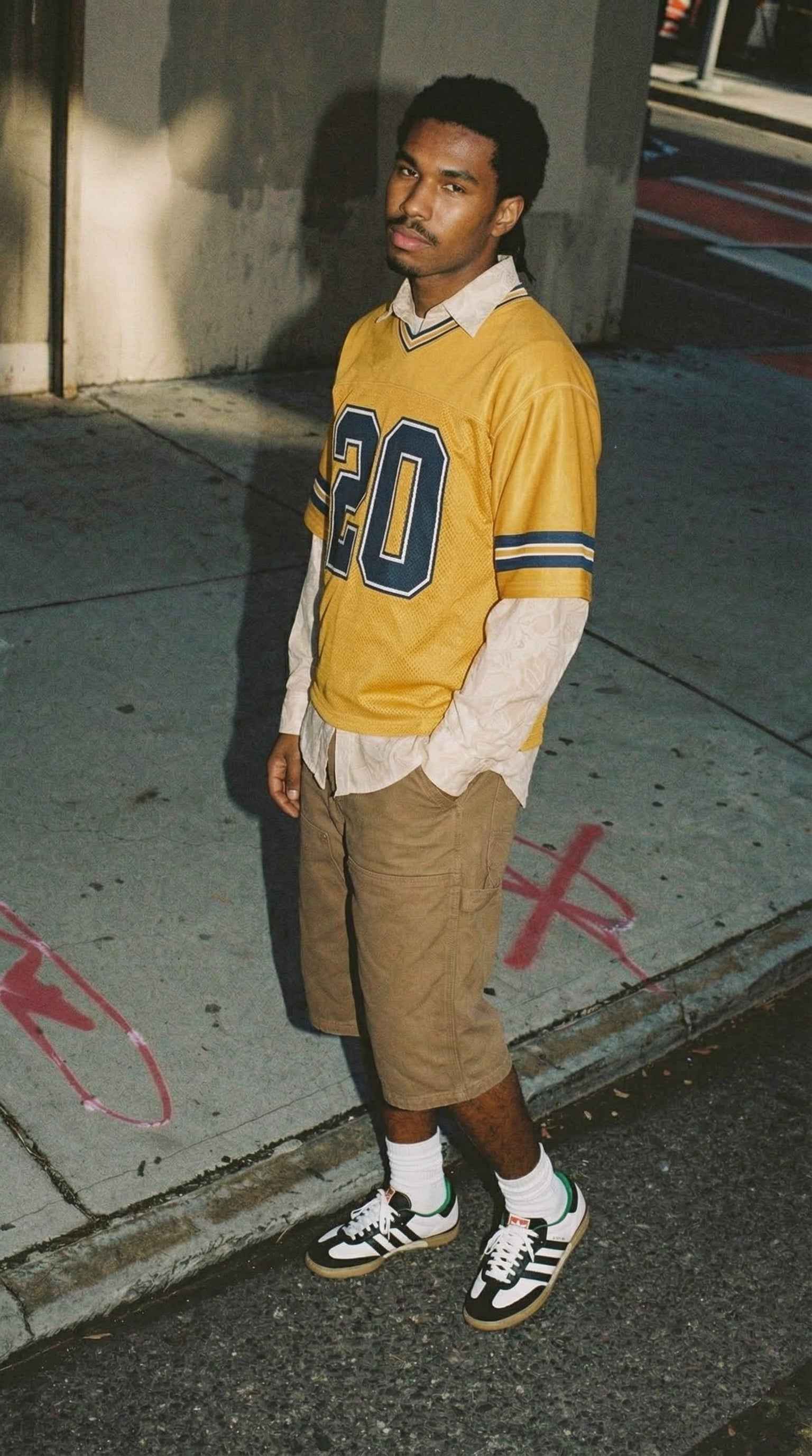 Pittsburgh Football Jersey — Gold & Navy Split Mesh Streetwear