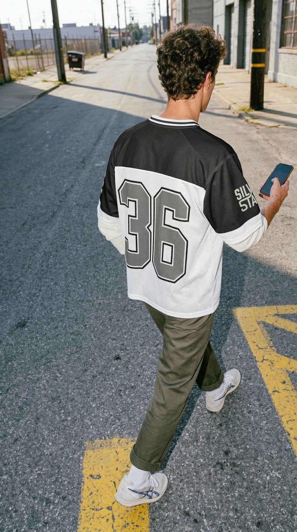 Las Vegas Football Jersey — Black & White Silver State Mesh
