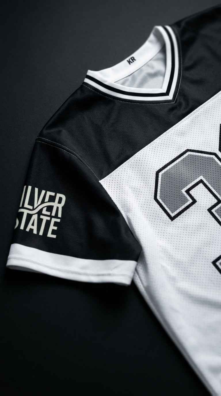 Las Vegas Football Jersey — Black & White Silver State Mesh