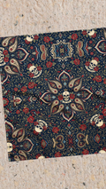 Skull & Roses Bandana — Navy Tattoo Print Head Wrap