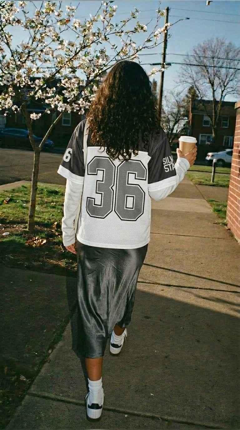 Las Vegas Football Jersey — Black & White Silver State Mesh