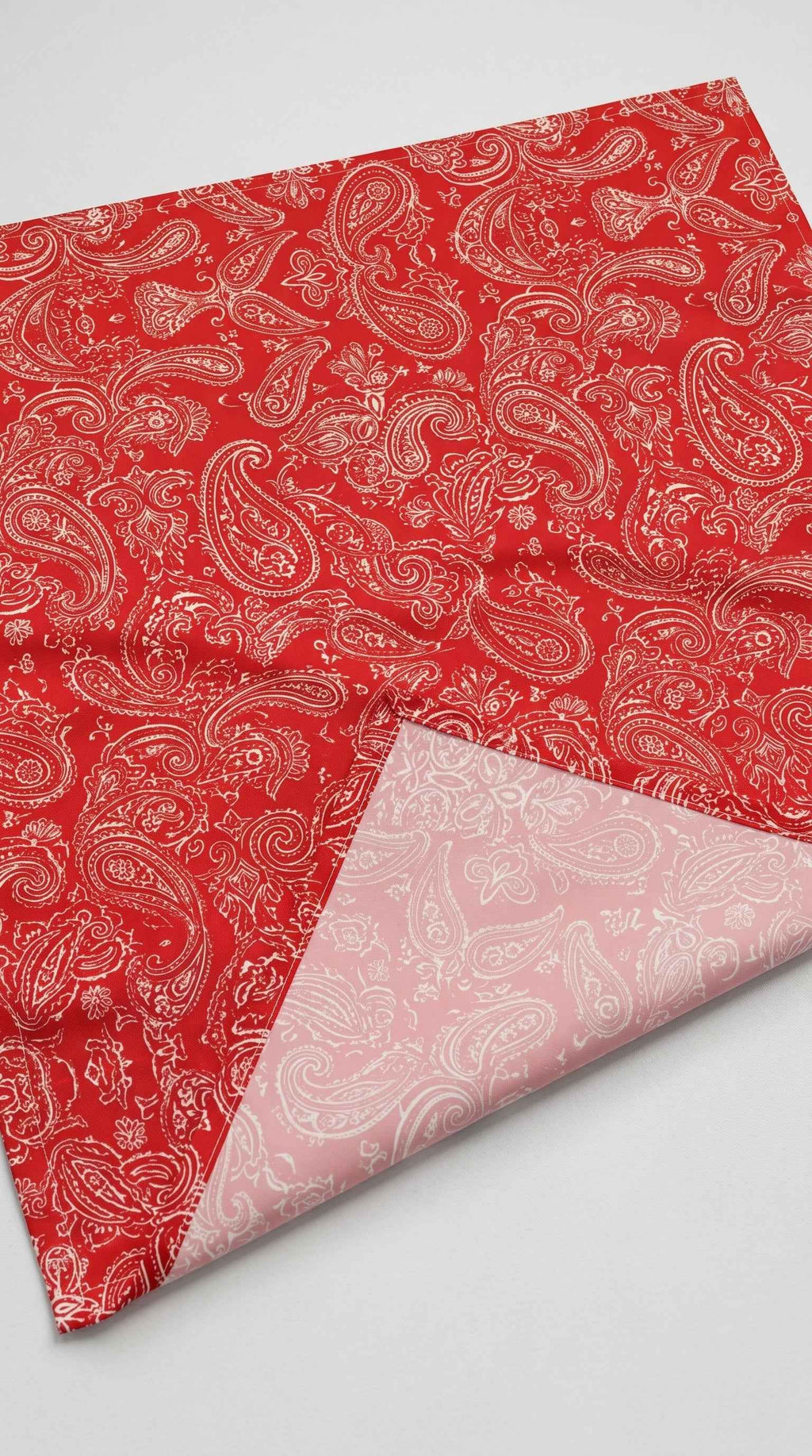 Red Paisley Bandana — Y2K Head Wrap, Neck Tie & Bag Charm