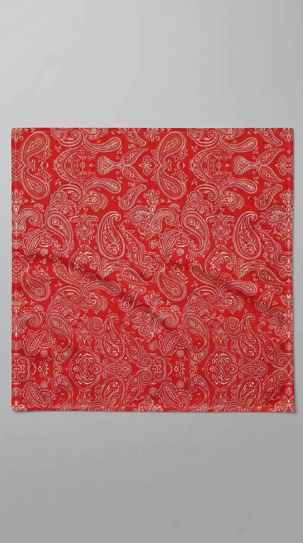 Red Paisley Bandana — Y2K Head Wrap, Neck Tie & Bag Charm