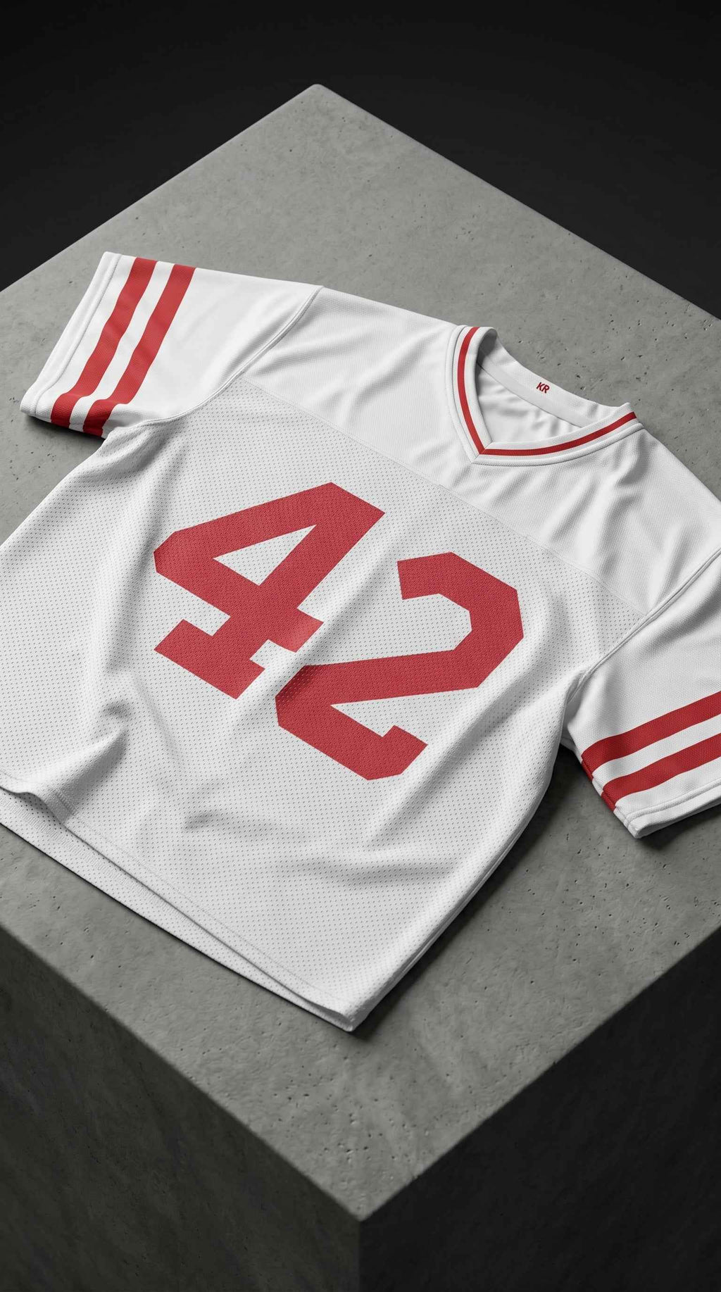 Retro San Francisco Football Jersey — Red & White Throwback Mesh