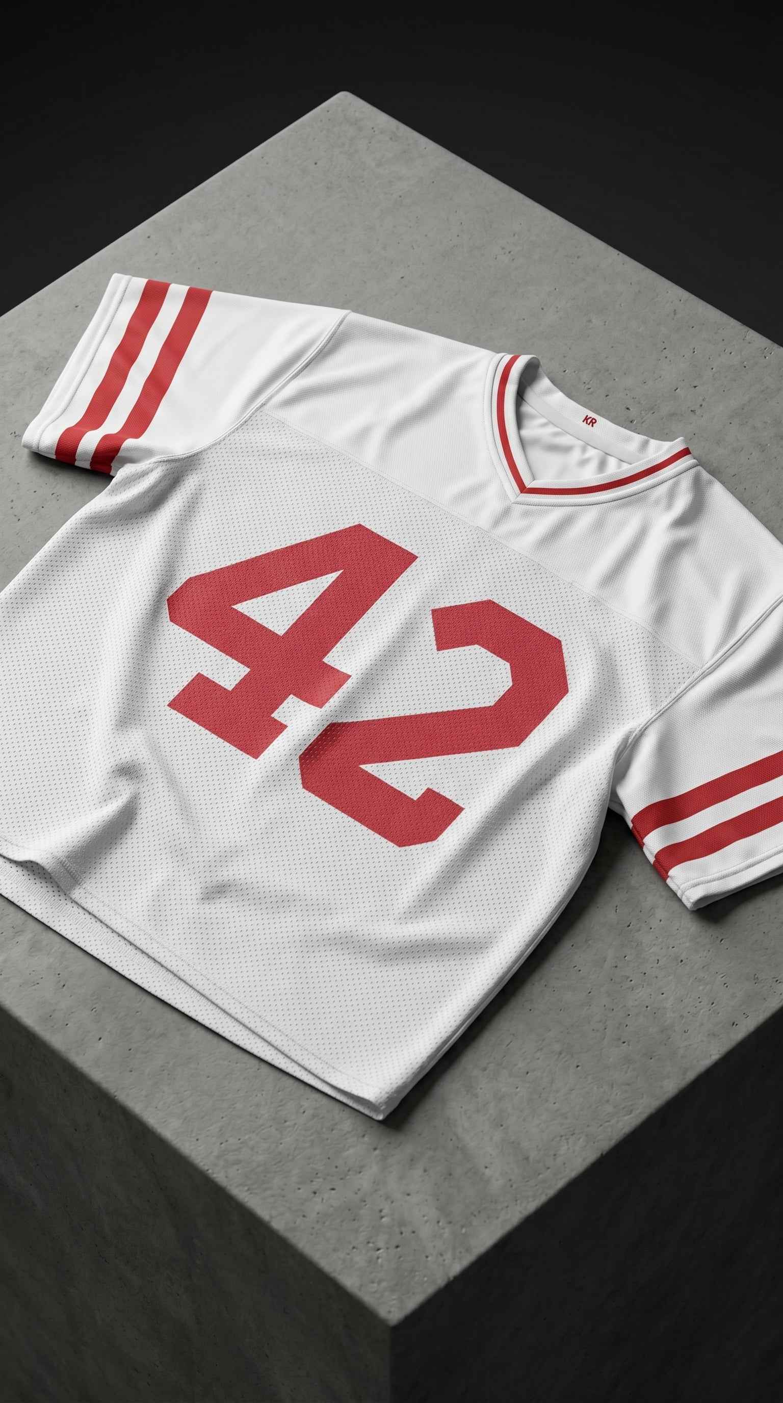 Retro San Francisco Football Jersey — Red & White Throwback Mesh