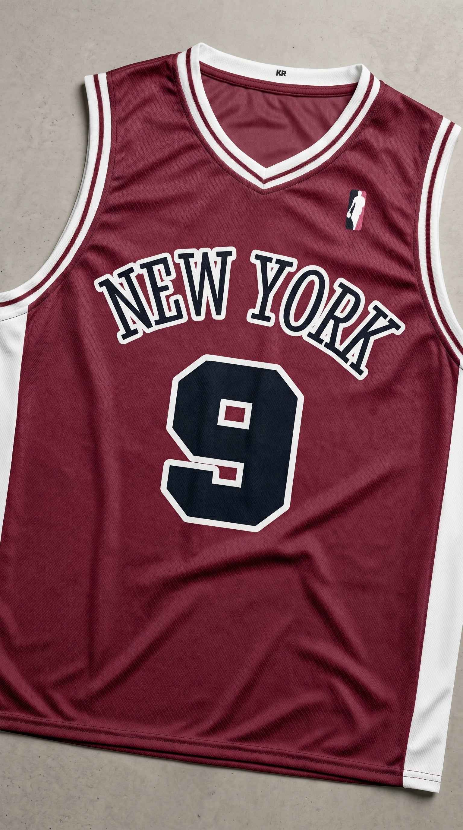 New York Wine Red Basketball Jersey — Vintage Basketball Jersey