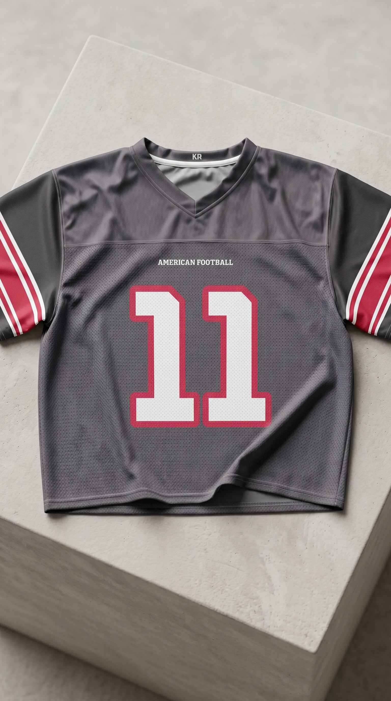 Atlanta Football Jersey — Charcoal & Crimson Throwback Mesh
