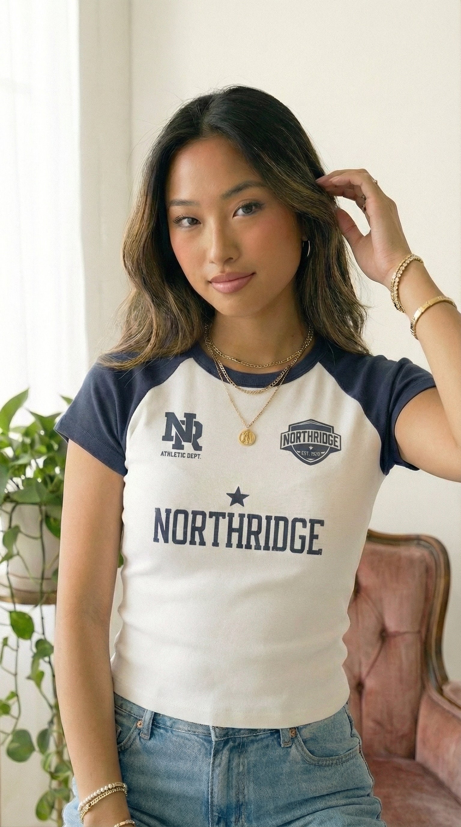 Retro Varsity Raglan Baby Tee