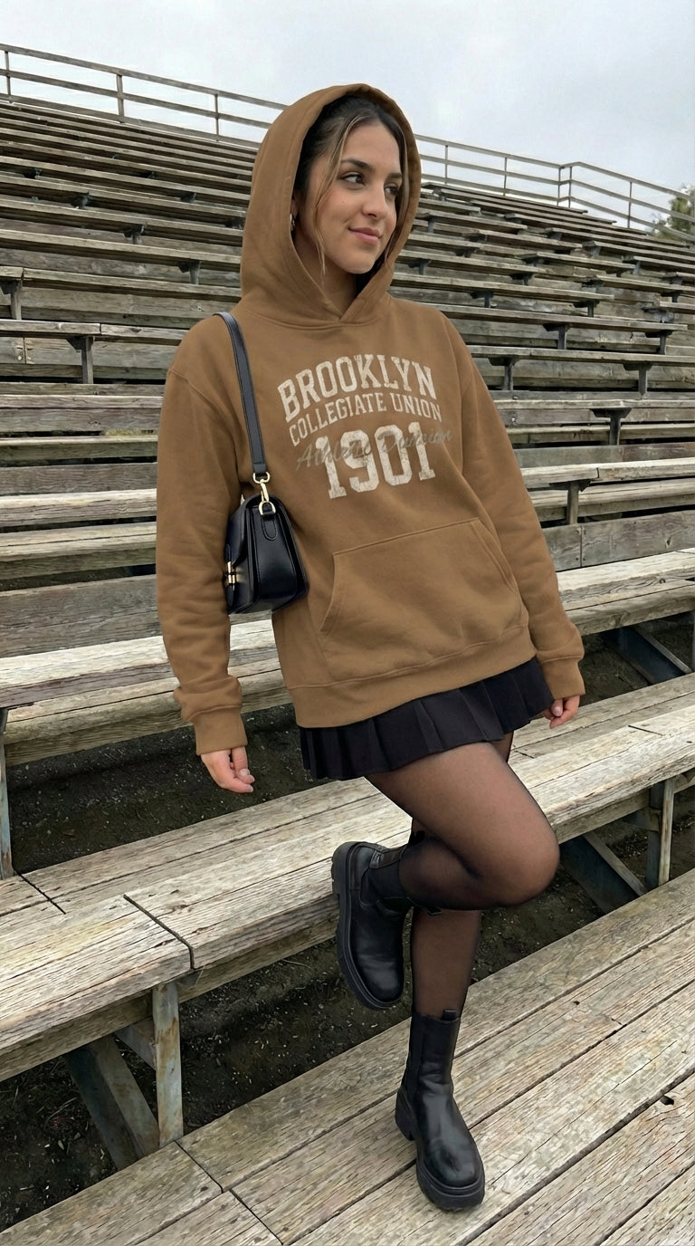 Brooklyn Collegiate Union Hoodie - Retro Varsity Hoodie