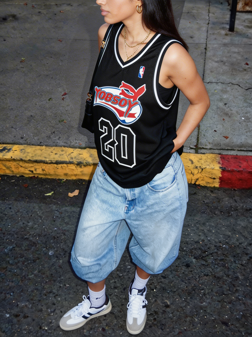 Y2K Street Basketball Jersey — Black Mesh Sleeveless Streetwear