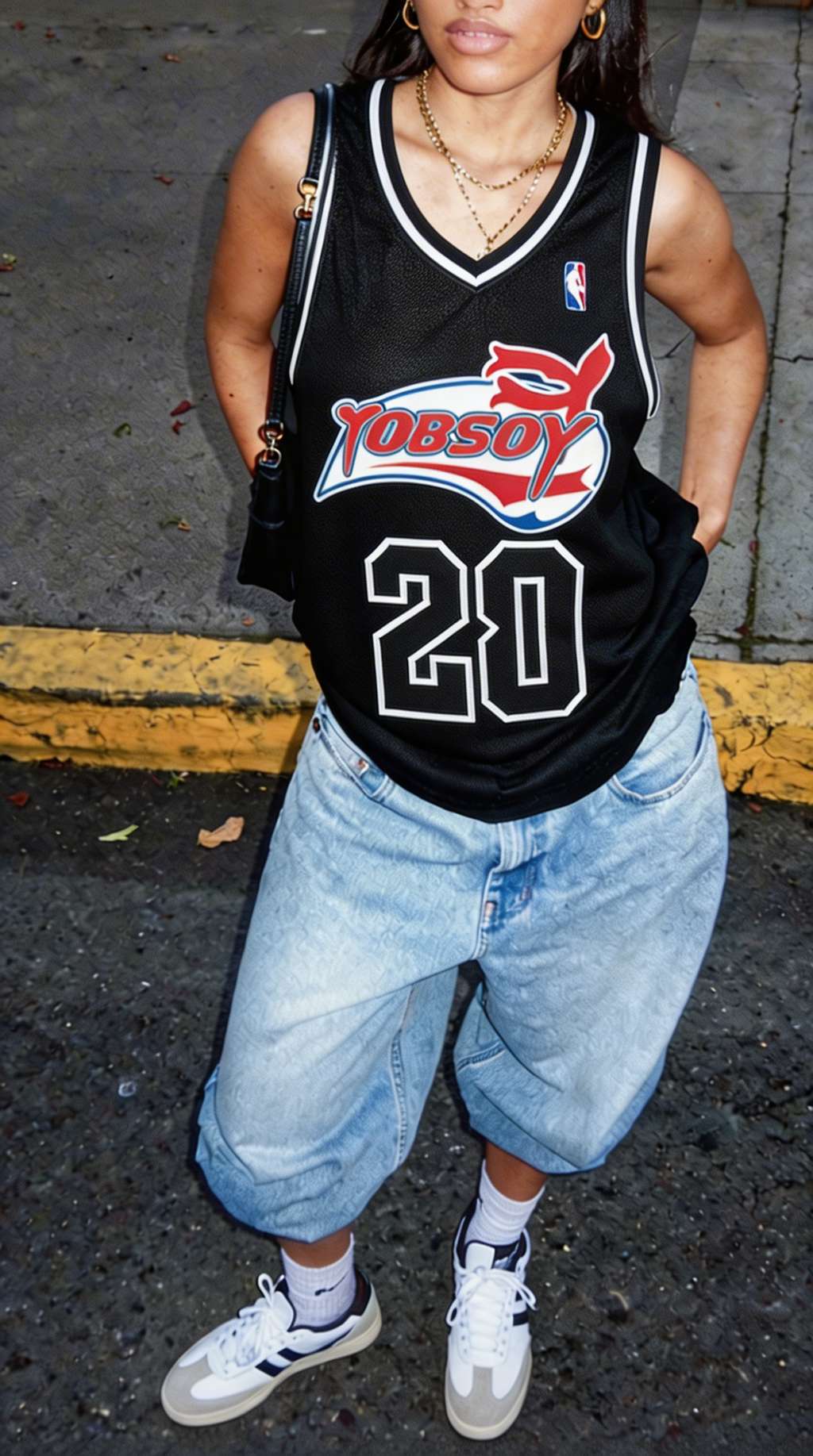 Y2K Street Basketball Jersey — Black Mesh Sleeveless Streetwear