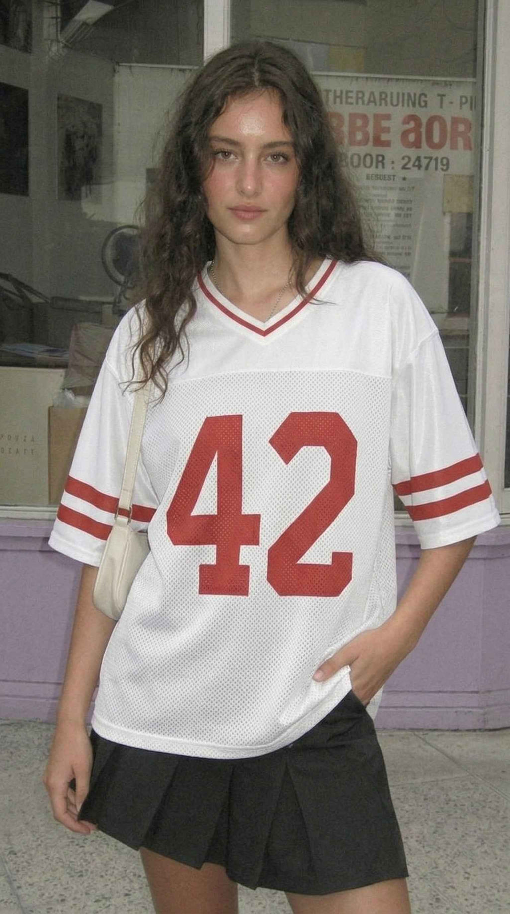 Retro San Francisco Football Jersey — Red & White Throwback Mesh