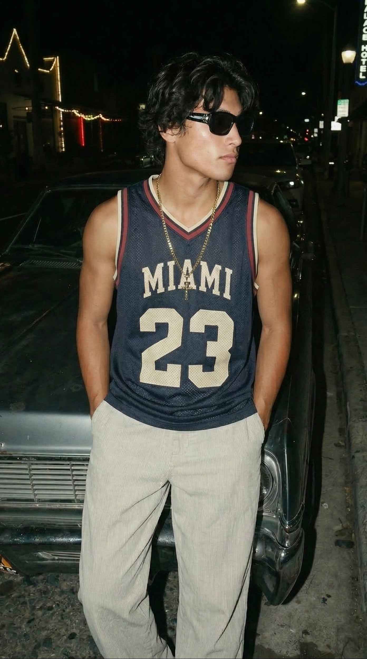 Miami Nights Retro Basketball Jersey – Vintage Mesh Streetwear Jersey