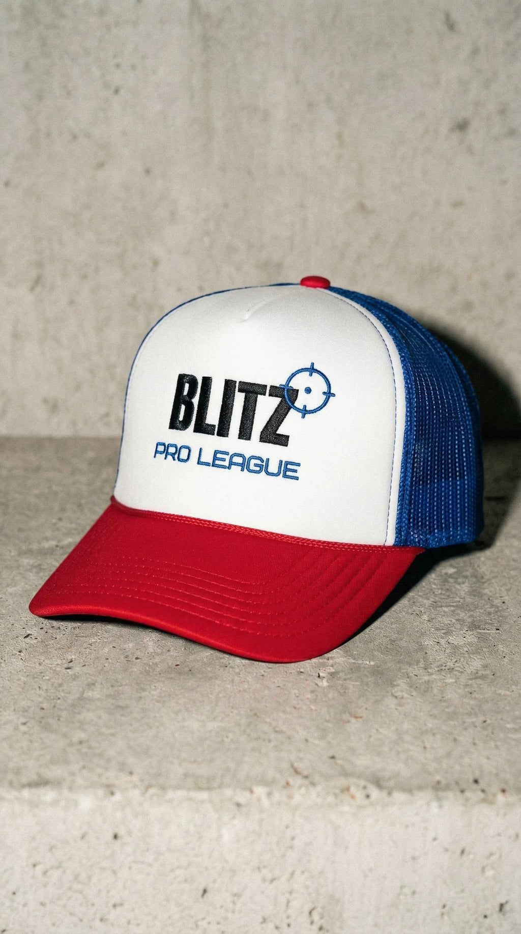 BLITZ Pro League Trucker Hat — Y2K Sport Streetwear Snapback