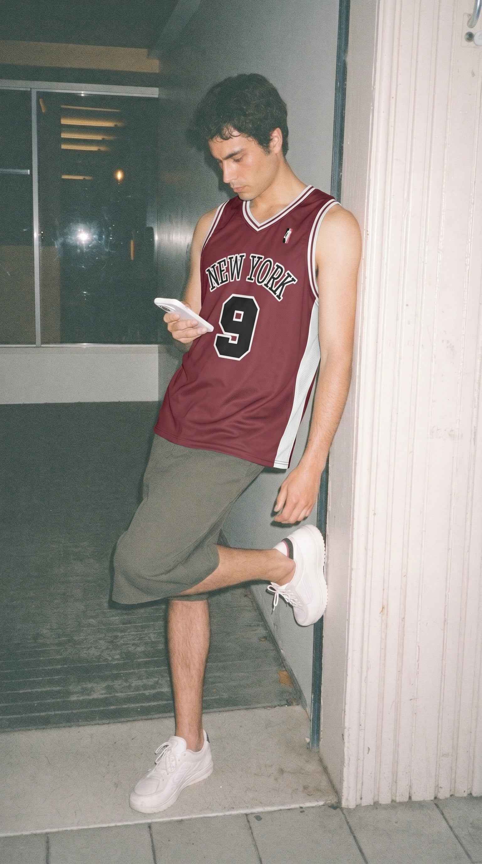 New York Wine Red Basketball Jersey — Vintage Basketball Jersey