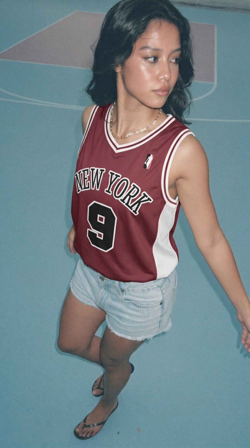 New York Wine Red Basketball Jersey — Vintage Basketball Jersey