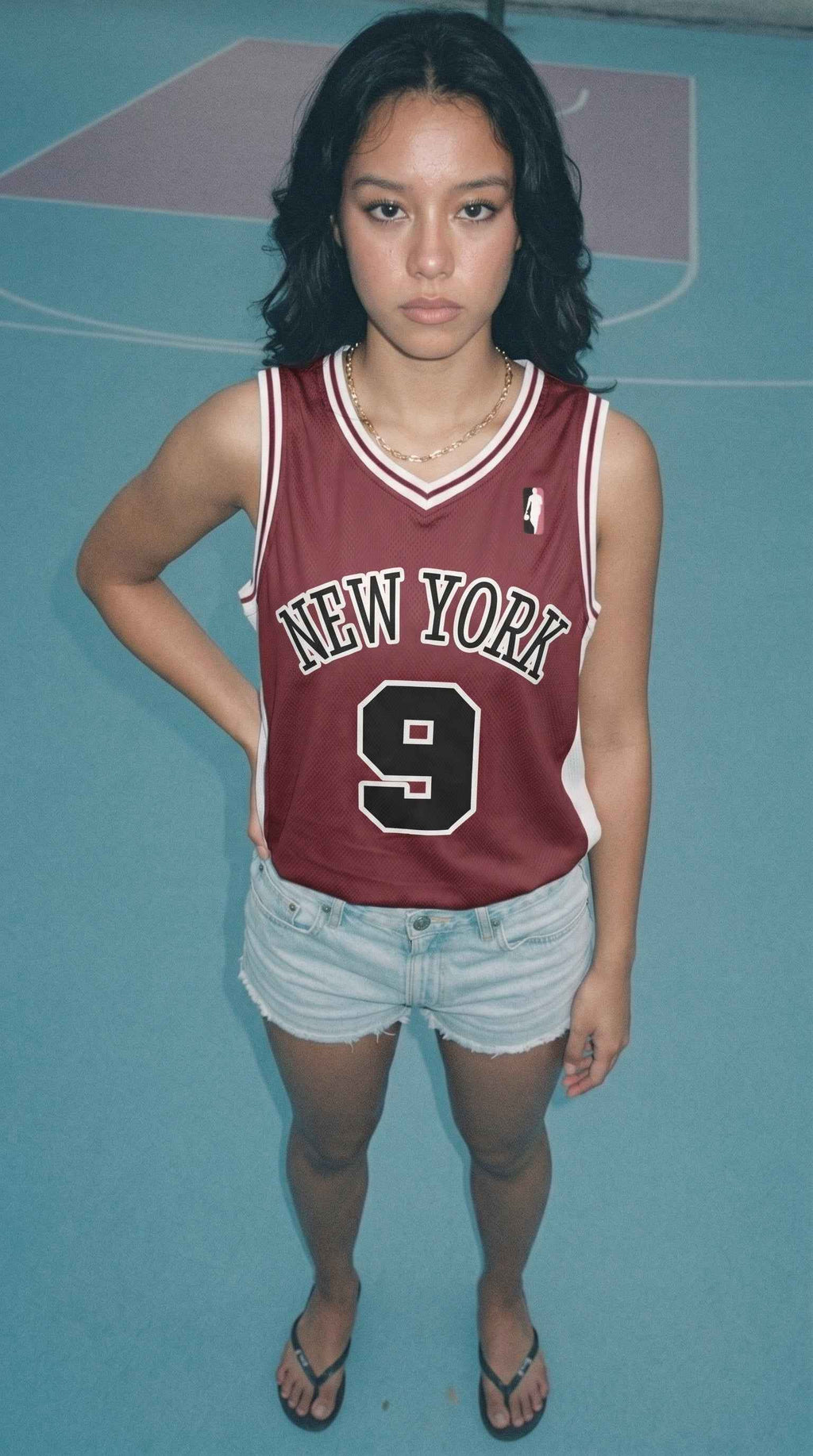 New York Wine Red Basketball Jersey — Vintage Basketball Jersey