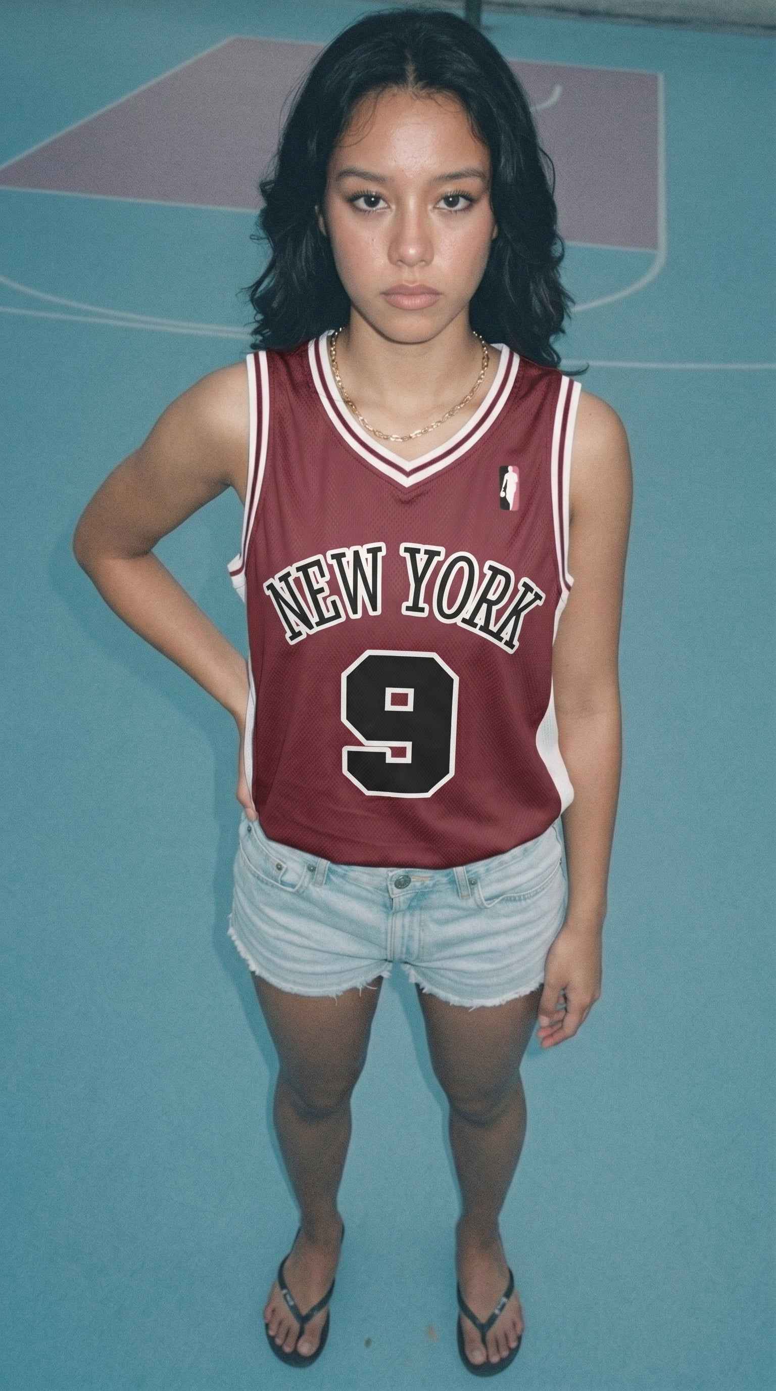 New York Wine Red Basketball Jersey — Vintage Basketball Jersey
