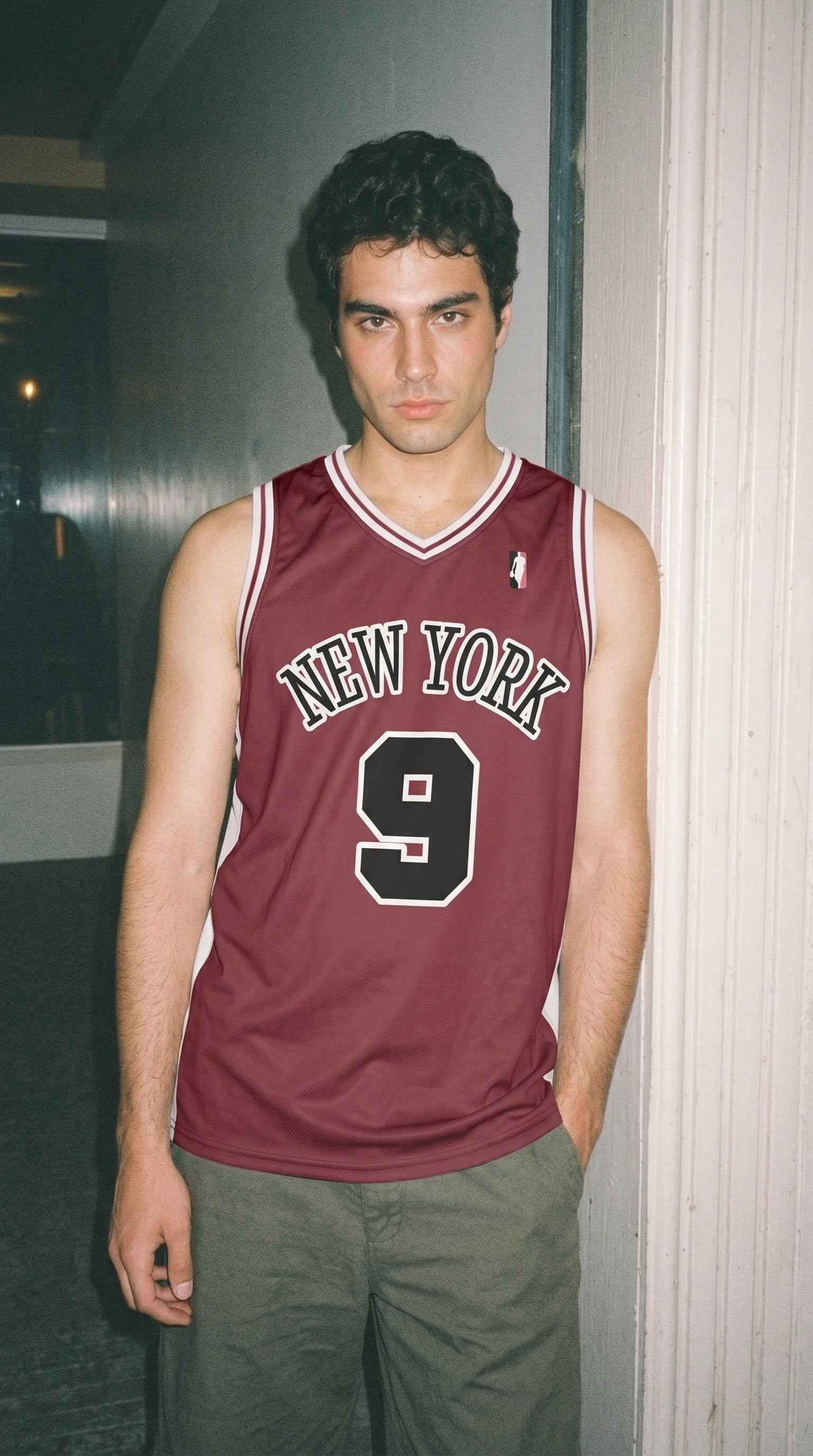 New York Wine Red Basketball Jersey — Vintage Basketball Jersey