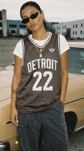 Detroit Retro Basketball Jersey – Vintage Mesh Streetwear Jersey